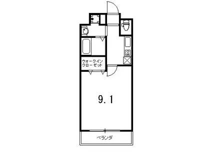 サン・ローズ(1K/2階)の間取り写真