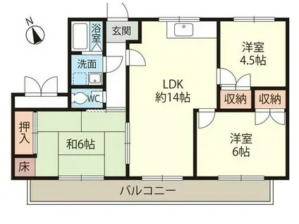 セントヒルズ歌敷山(3LDK/2階)の間取り写真