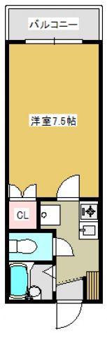 レジデンス新木(1K/3階)の間取り写真