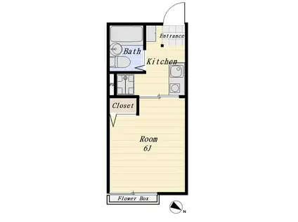 シティハイムライラック(1K/2階)の間取り写真