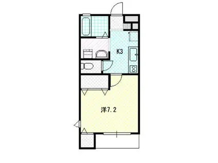 メゾンドソレイユ(1K/2階)の間取り写真