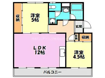 ヴィラナリー千代田 10号棟(2LDK/2階)の間取り写真