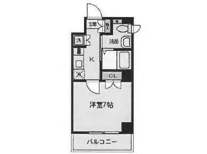 ウィステリアガーデン(1K/2階)の間取り写真