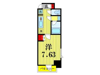 スプランディット錦糸町II(1K/4階)の間取り写真