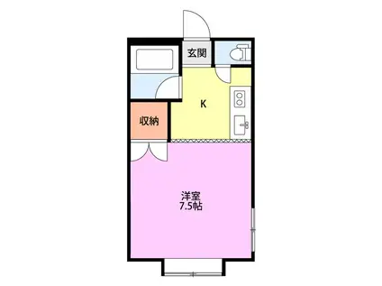 サンシャイン暁(ワンルーム/3階)の間取り写真