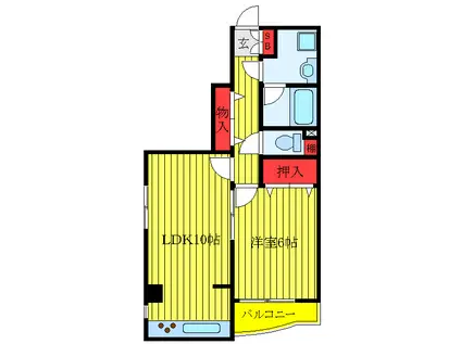 フレグランス田端(1LDK/1階)の間取り写真