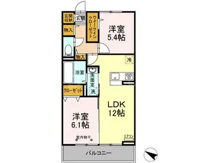 レジデンスヒルトップIX(2LDK/3階)の間取り写真