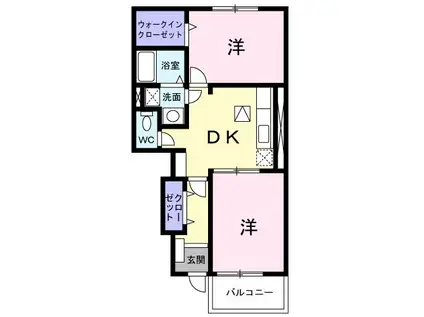 スパダI(2DK/1階)の間取り写真