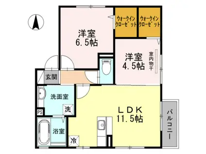 メゾン・ド・アンジュ(2LDK/1階)の間取り写真