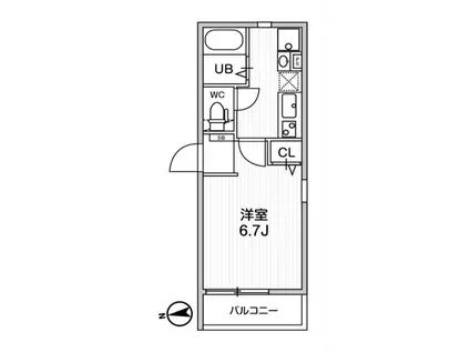 T S CUORE馬込I(1K/2階)の間取り写真