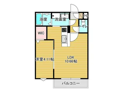 パルフェット(1LDK/1階)の間取り写真