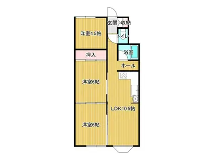 サンハイツ新明(3LDK/2階)の間取り写真