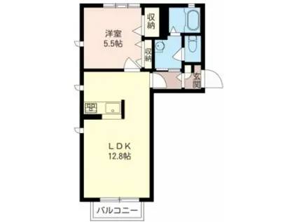 ポナールD(1LDK/2階)の間取り写真