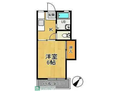 第2コーポ(1K/2階)の間取り写真