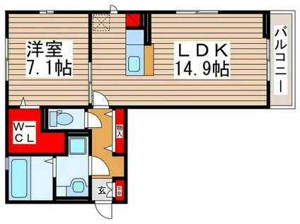 パルコラーナ(1LDK/2階)の間取り写真