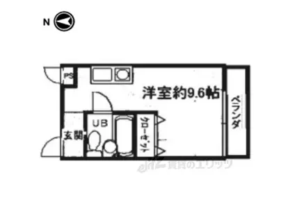 竹田マンション(ワンルーム/4階)の間取り写真