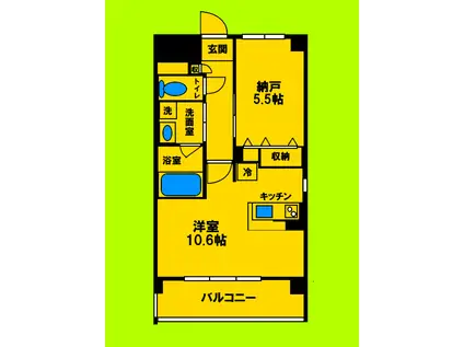 Kプラット21(ワンルーム/2階)の間取り写真
