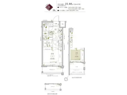LEA横濱南太田駅前(1K/4階)の間取り写真