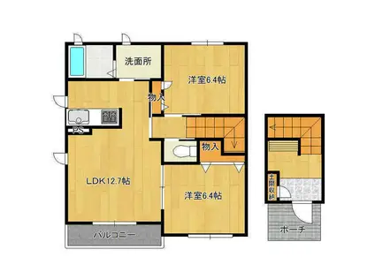 MS COURT(2LDK/2階)の間取り写真