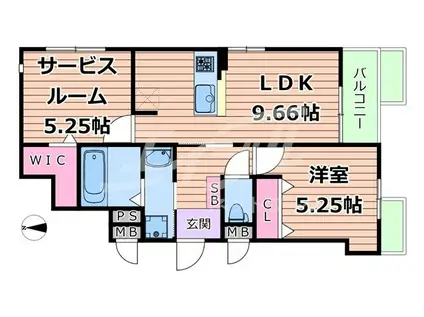 IL MIO CORTE高殿(1SLDK/3階)の間取り写真