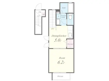 グランシャリオ(1DK/2階)の間取り写真