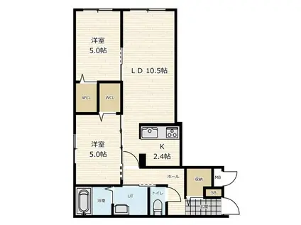 パルティーレ新道東(2LDK/1階)の間取り写真
