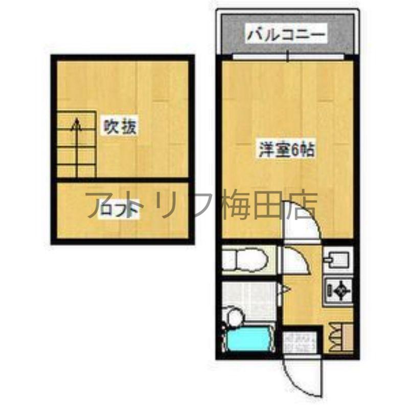 ハイマート福寿(ワンルーム/2階)の間取り写真