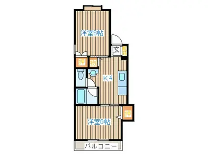 ブラヴール南仙台1(2K/3階)の間取り写真