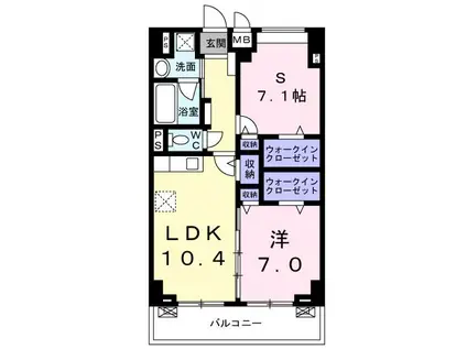 グラン ファム(1SLDK/7階)の間取り写真