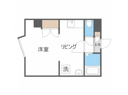 アロンハイツ(1DK/3階)の間取り写真