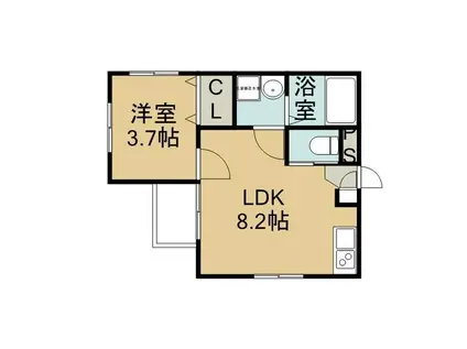 STUDIO N(1LDK/1階)の間取り写真