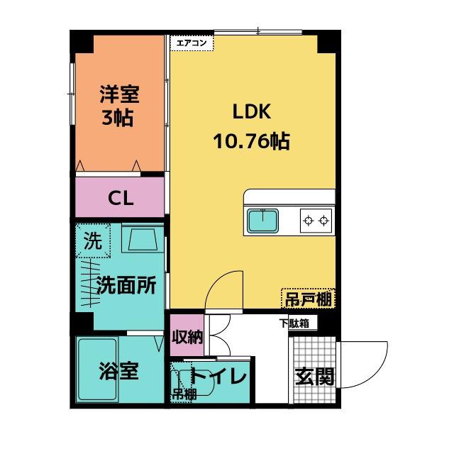 LULU KOSUGI(1LDK/2階)の間取り写真