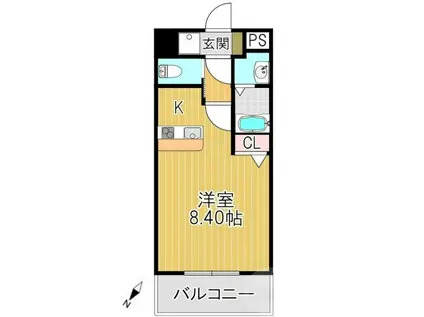 ロイス南茨木(1K/2階)の間取り写真