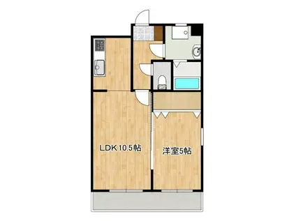 パンダビル(1LDK/5階)の間取り写真