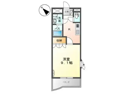 クレアメゾン白楽(1K/3階)の間取り写真