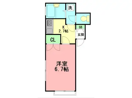 ナイスハイム(1K/1階)の間取り写真