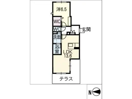 アクラス(1LDK/1階)の間取り写真