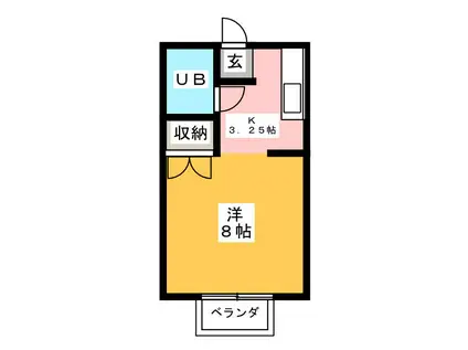 メゾンMIO(1K/2階)の間取り写真