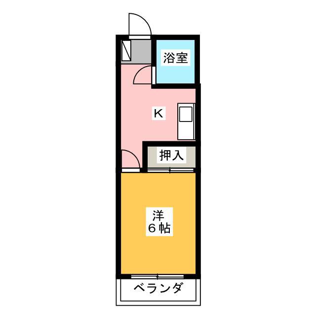 チェリオ小鹿(1K/1階)の間取り写真
