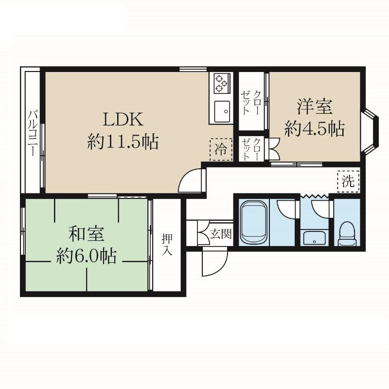 サトウマンション(2LDK/1階)の間取り写真