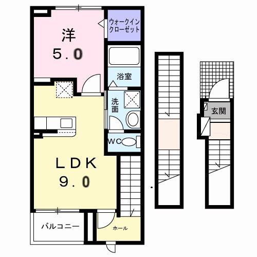 コロレ宝永町(1LDK/3階)の間取り写真