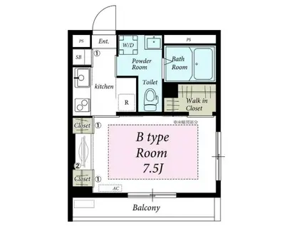 リブリ・グレーシア(1K/3階)の間取り写真