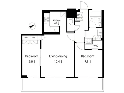 アウルタワー(2LDK/34階)の間取り写真