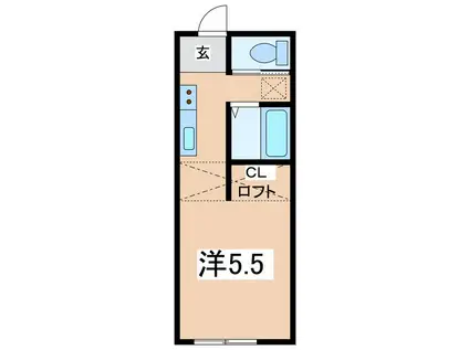 コーポりんどう(ワンルーム/2階)の間取り写真