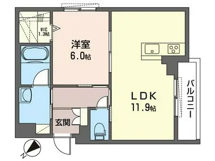 シャーサヴォア SHAMAISON(1LDK/2階)の間取り写真