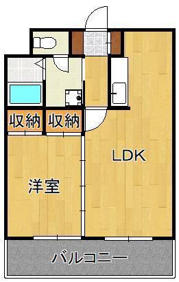 サンモリッツ小倉弐番館(1DK/4階)の間取り写真
