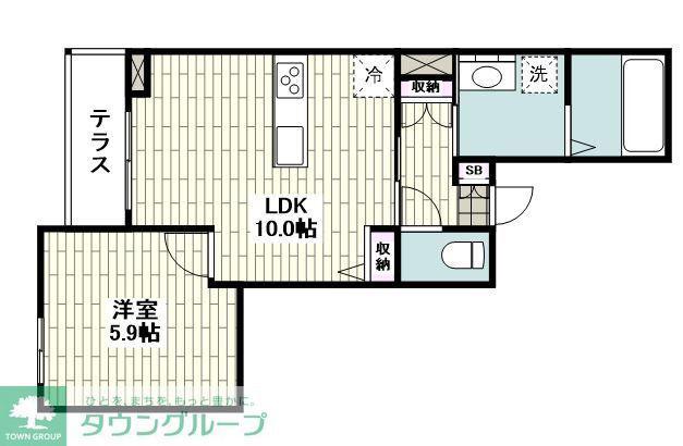 ブランシュ雪ノ下(1LDK/1階)の間取り写真