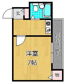 JPアパートメント枚方(1K/4階)の間取り写真