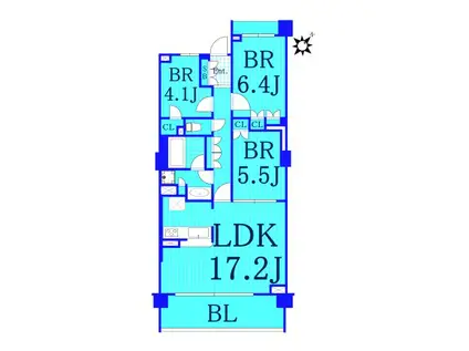 ブローテ大倉山(3LDK/4階)の間取り写真