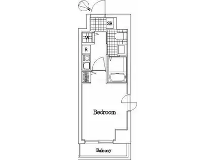 グリフィン横浜・ベイブリーズ(1K/2階)の間取り写真